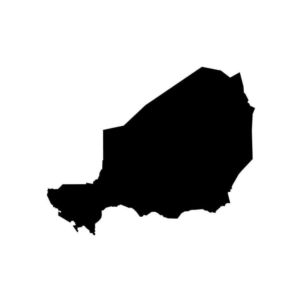 vector geïsoleerd vereenvoudigd illustratie icoon met zwart silhouet van Niger kaart. wit achtergrond
