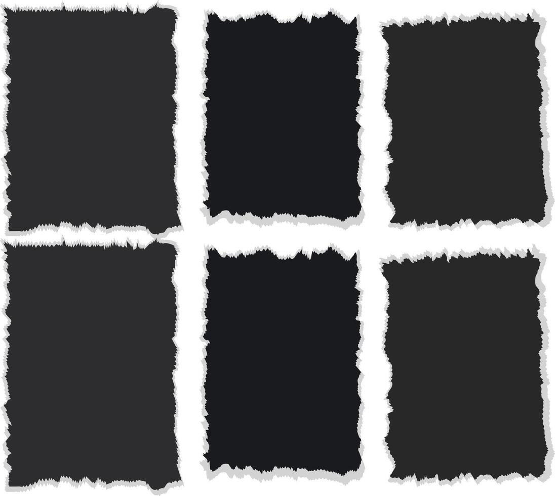 gescheurd papier structuur zwart wit vector