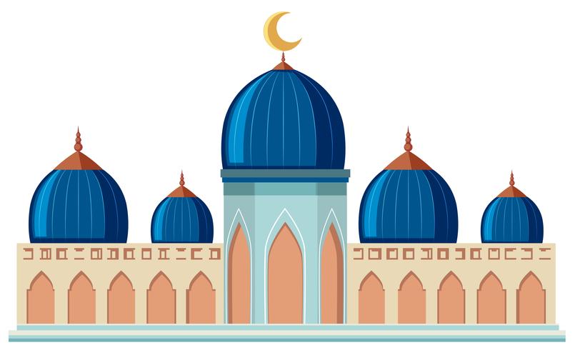 Een mooie moskee op witte achtergrond vector