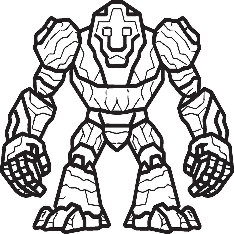 golem kleur Pagina's. monster rots kleur Pagina's vector