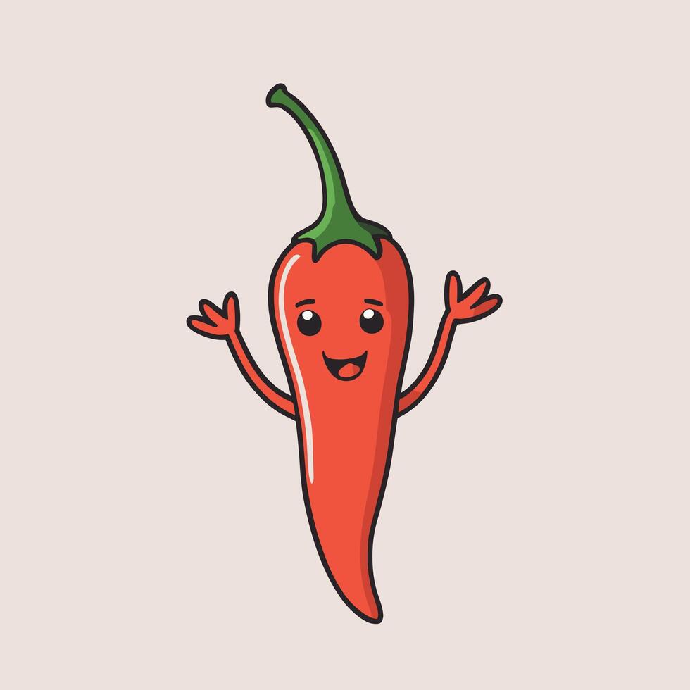 rood heet chili peper klem kunst illustratie vector ontwerp