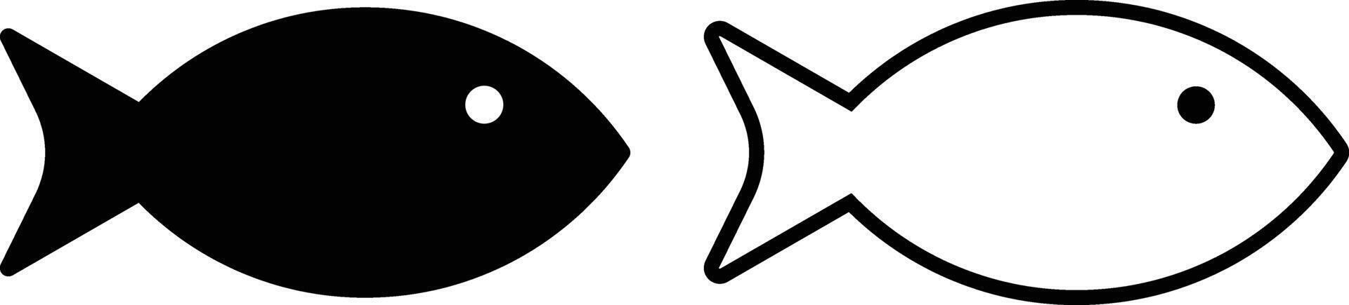 vis icoon reeks in twee stijlen geïsoleerd Aan wit achtergrond . vector illustratie