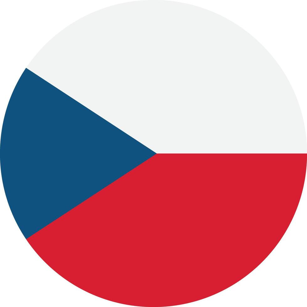 ronde Tsjechisch vlag . cirkel vlag van Tsjechisch republiek geïsoleerd Aan wit achtergrond . Tsjechisch vlag knop . vector illustratie