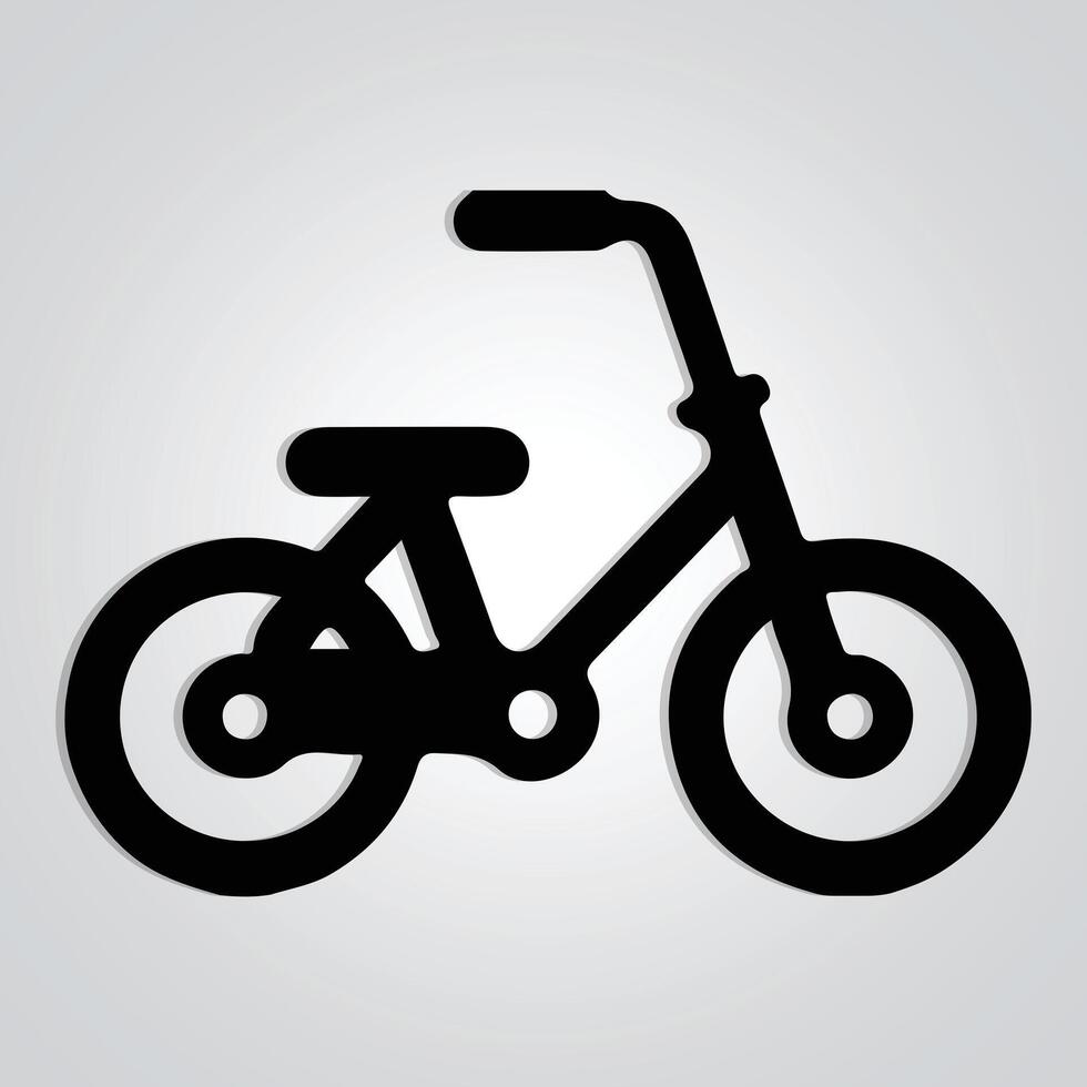 fiets uniek icoon en fiets logo met zilver achtergrond. vector illustratie