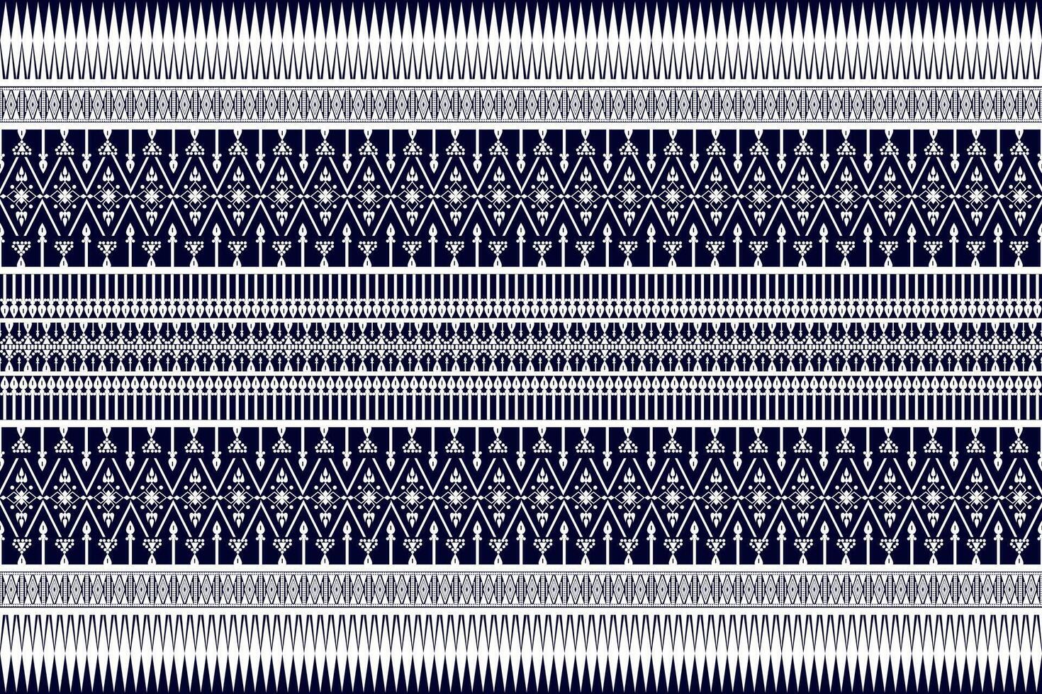 naadloos kleding stof patroon, abstract meetkundig driehoek Golf zigzag ikat stam. indigo wit voor afdrukken textiel, tapijten, stoffen. vector