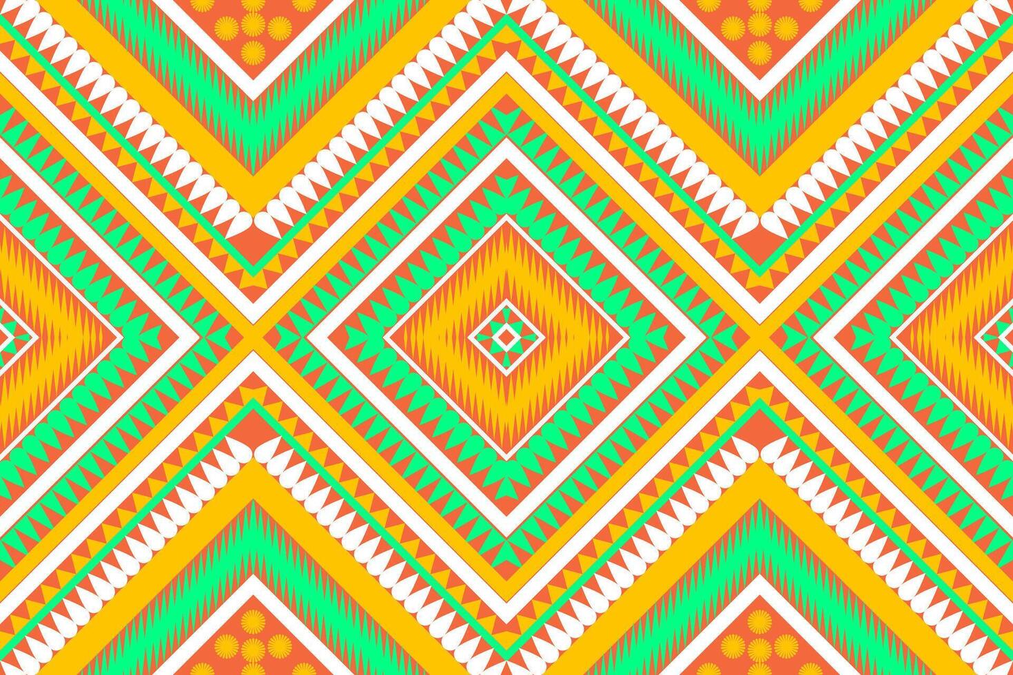 naadloos ontwerp patroon, traditioneel meetkundig bloem zigzag patroon Kerstmis geel geel groen wit vector illustratie ontwerp, abstract kleding stof patroon, aztec stijl voor afdrukken textiel