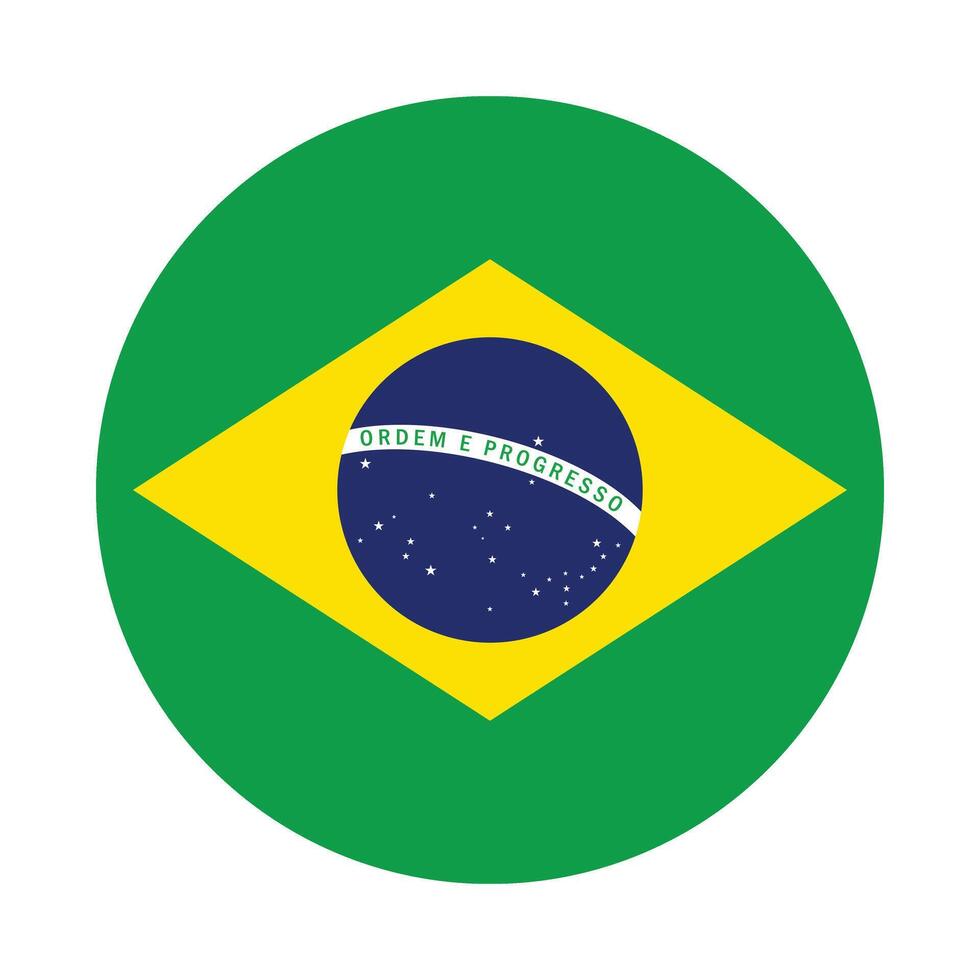 vlak illustratie van Brazilië nationaal vlag. Brazilië cirkel vlag. ronde van Brazilië vlag. vector