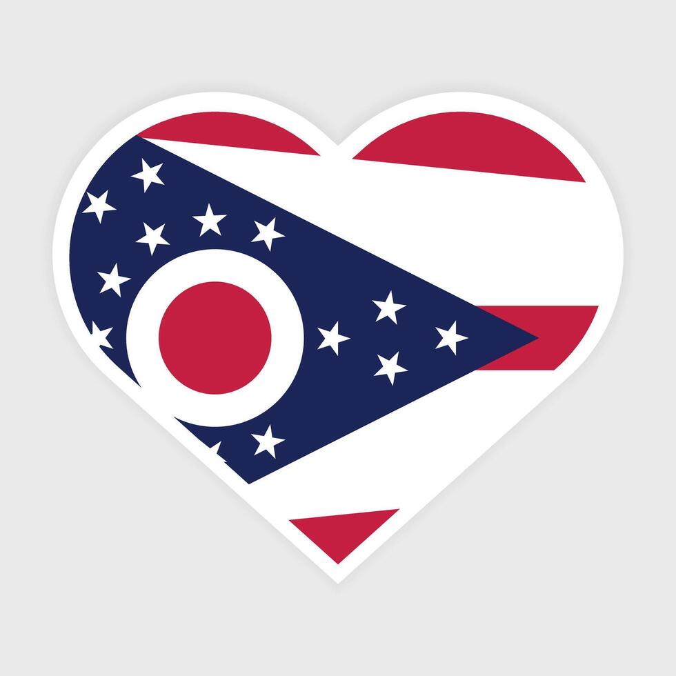 vlak illustratie van Ohio staat vlag in hart vorm geven aan. vector Ohio vlag in hart.