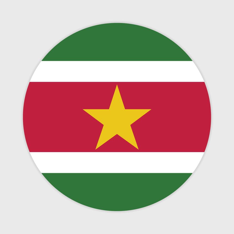Suriname nationaal vlag vector icoon ontwerp. Suriname cirkel vlag. ronde van Suriname vlag.