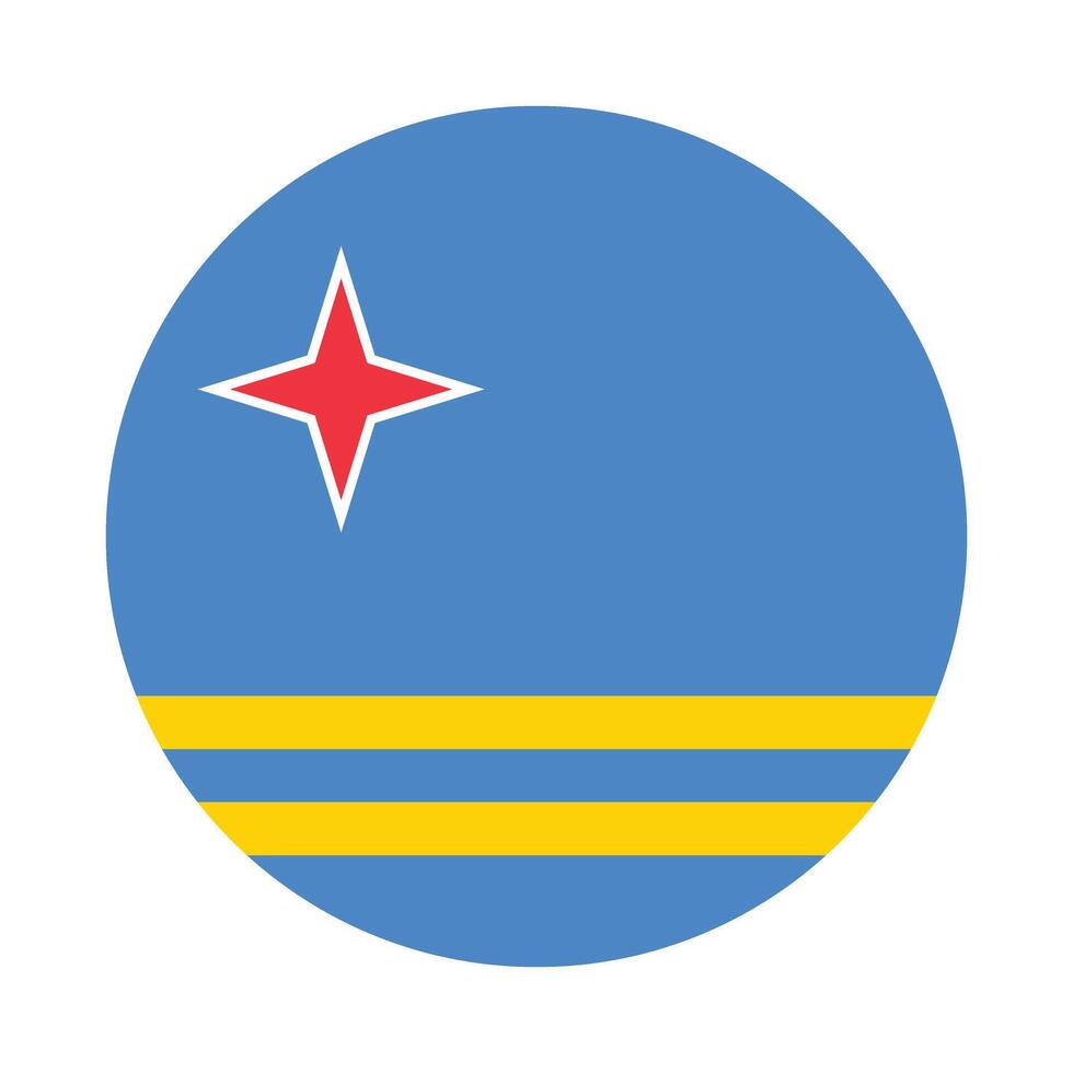 aruba nationaal vlag vector icoon ontwerp. aruba cirkel vlag. ronde van aruba vlag.
