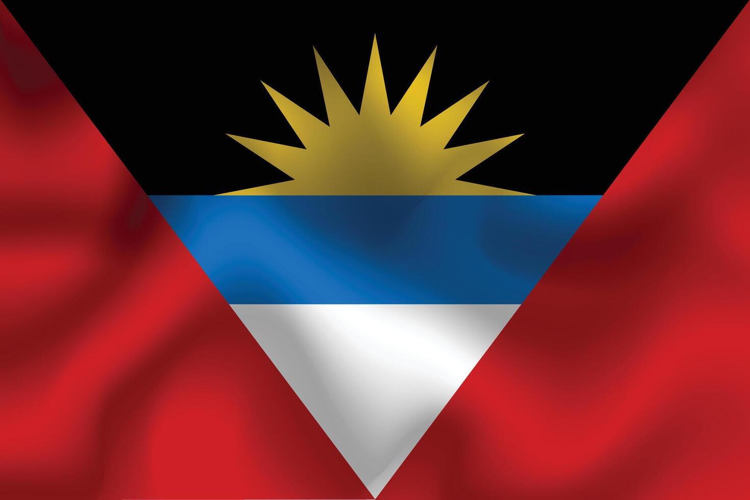 vlak illustratie van antigua en Barbuda vlag. antigua en Barbuda nationaal vlag ontwerp. antigua en Barbuda Golf vlag. vector