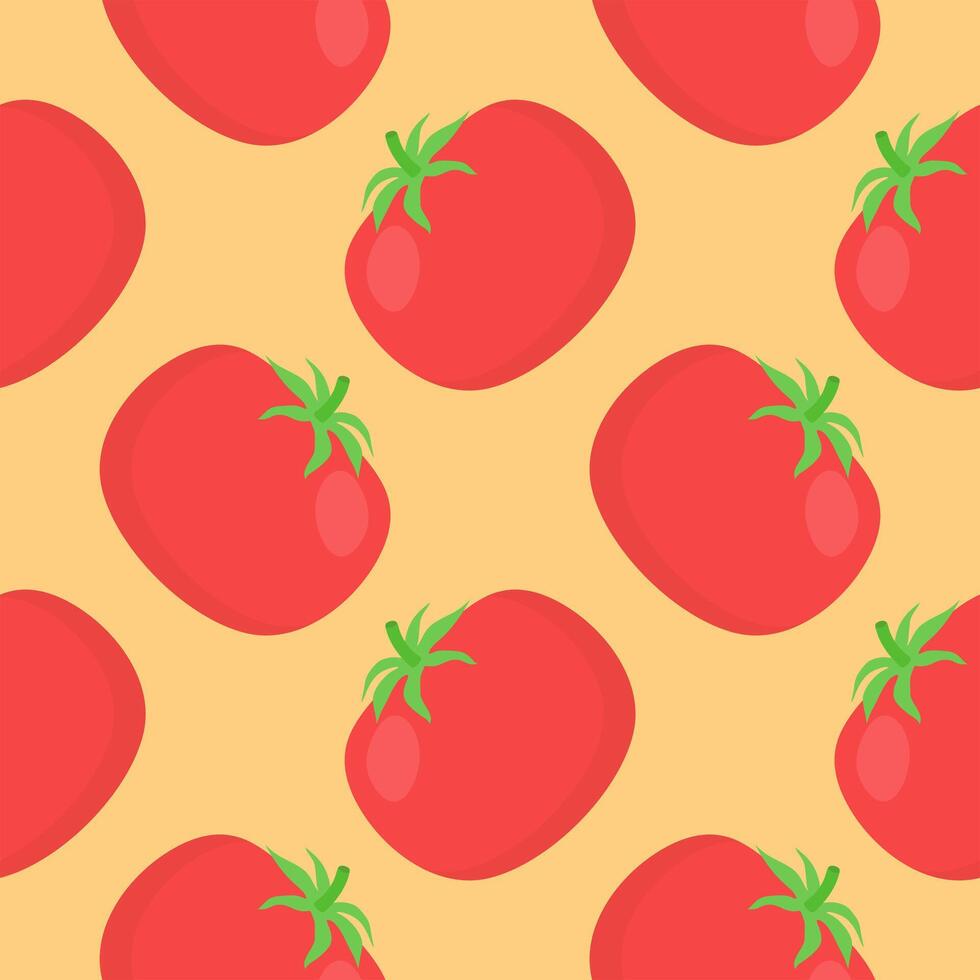 rood tomaten naadloos patroon vector illustratie. vers groenten. voedsel achtergrond. Super goed voor voedsel omhulsel papier, verpakking. ecologisch vegetarisch voedsel achtergrond. boerderij markt Product.