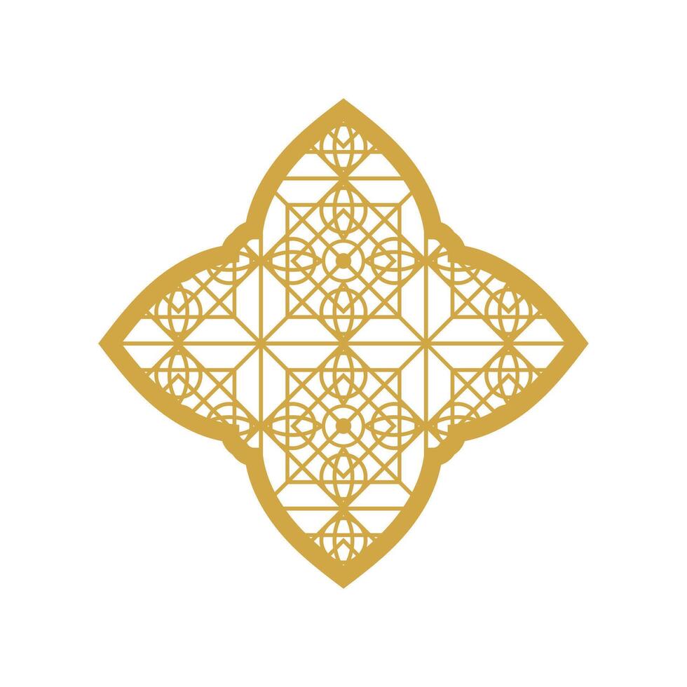 Arabisch Islamitisch patroon boog kader. Islamitisch gouden kader vormen. Ramadan venster met ornament. vector oosters decoratie ontwerp. moslim wijnoogst grens voor ontwerp. Indisch decoratie in oosters stijl.