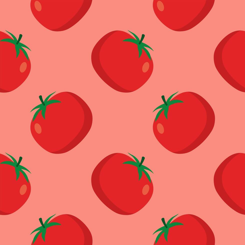 rood tomaten naadloos patroon vector illustratie. vers groenten. voedsel achtergrond. Super goed voor voedsel omhulsel papier, verpakking. ecologisch vegetarisch voedsel achtergrond. boerderij markt Product.