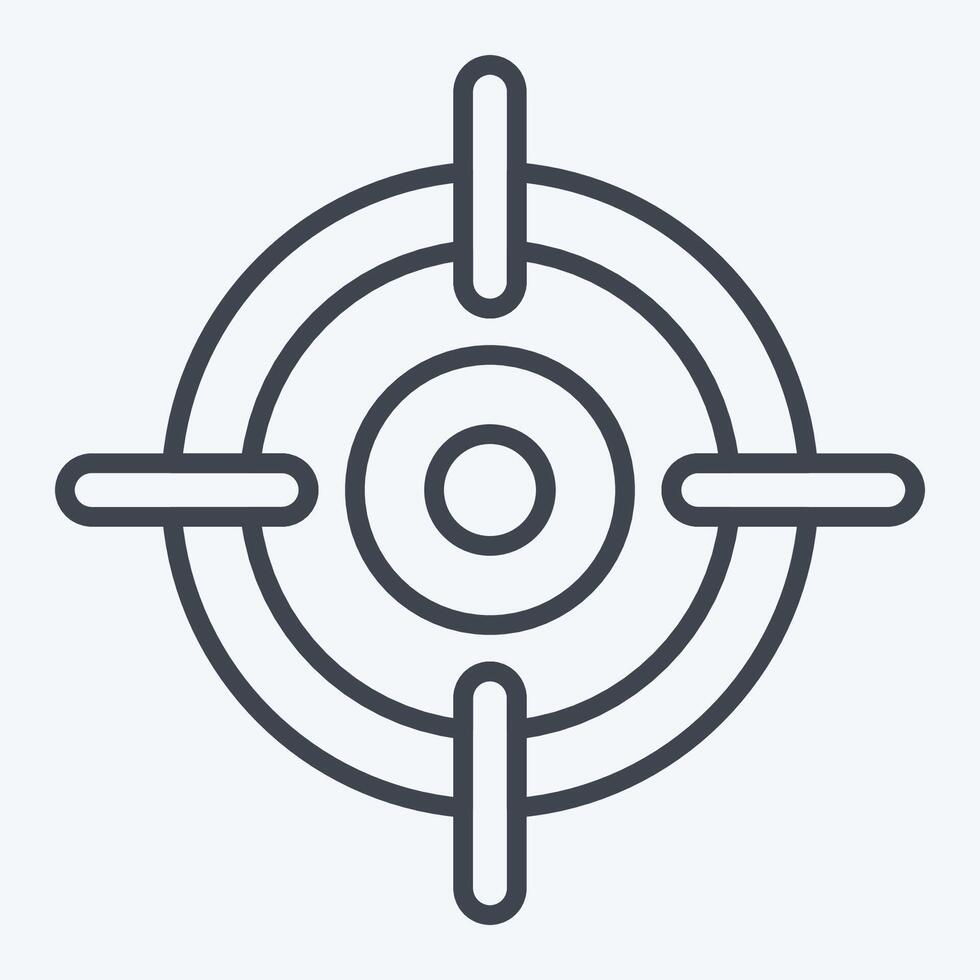 icoon doelwit. verwant naar leger en leger symbool. lijn stijl. gemakkelijk ontwerp illustratie vector