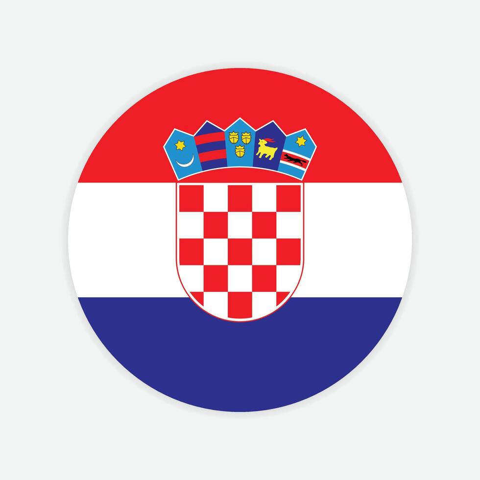 Kroatië nationaal vlag vector icoon ontwerp. Kroatië cirkel vlag. ronde van Kroatië vlag.