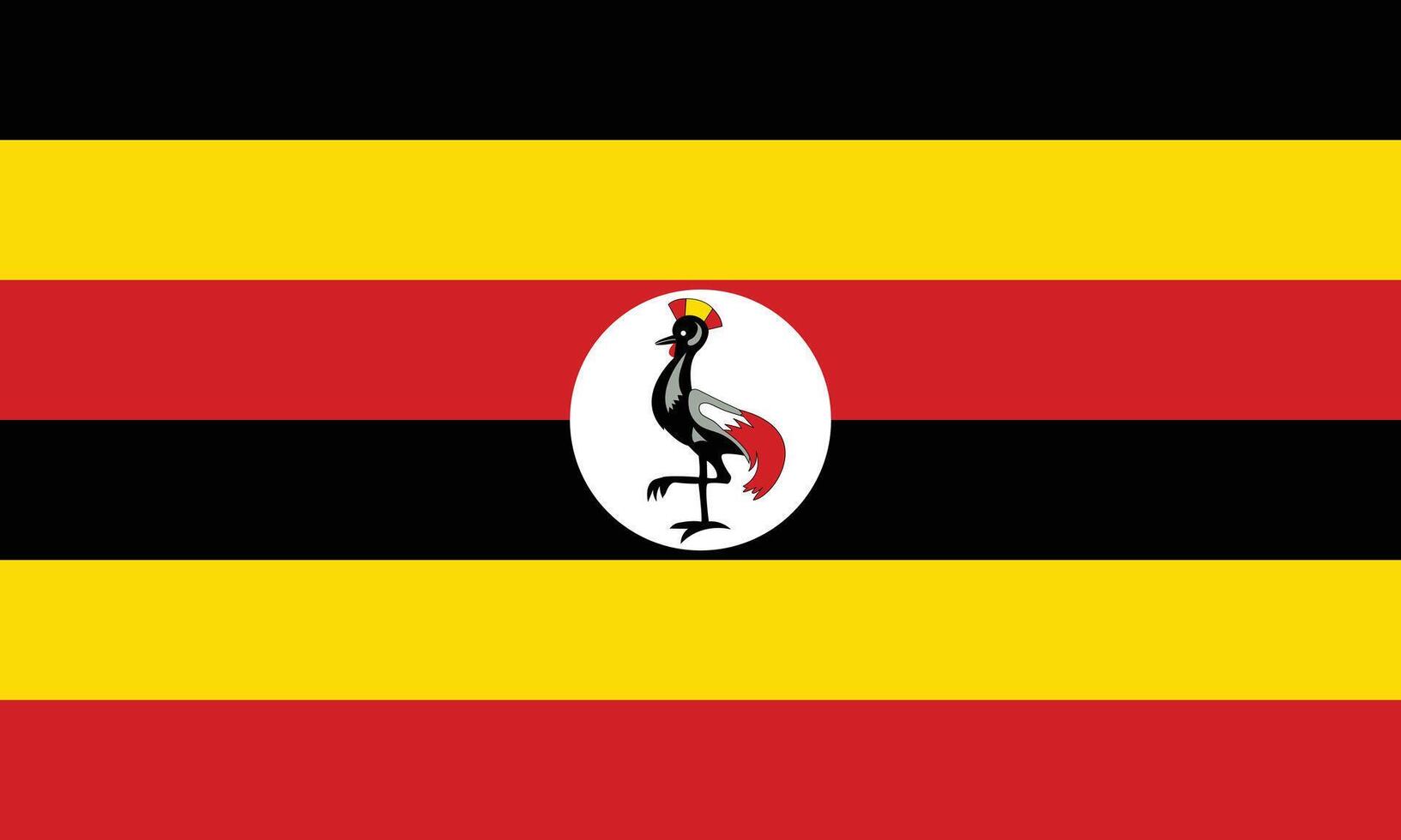 vlak illustratie van Oeganda vlag. Oeganda nationaal vlag ontwerp. vector