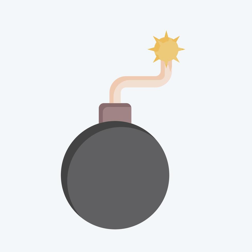 icoon bom. verwant naar leger en leger symbool. vlak stijl. gemakkelijk ontwerp illustratie vector