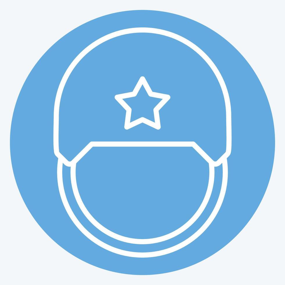 icoon leger helm. verwant naar leger en leger symbool. blauw ogen stijl. gemakkelijk ontwerp illustratie vector