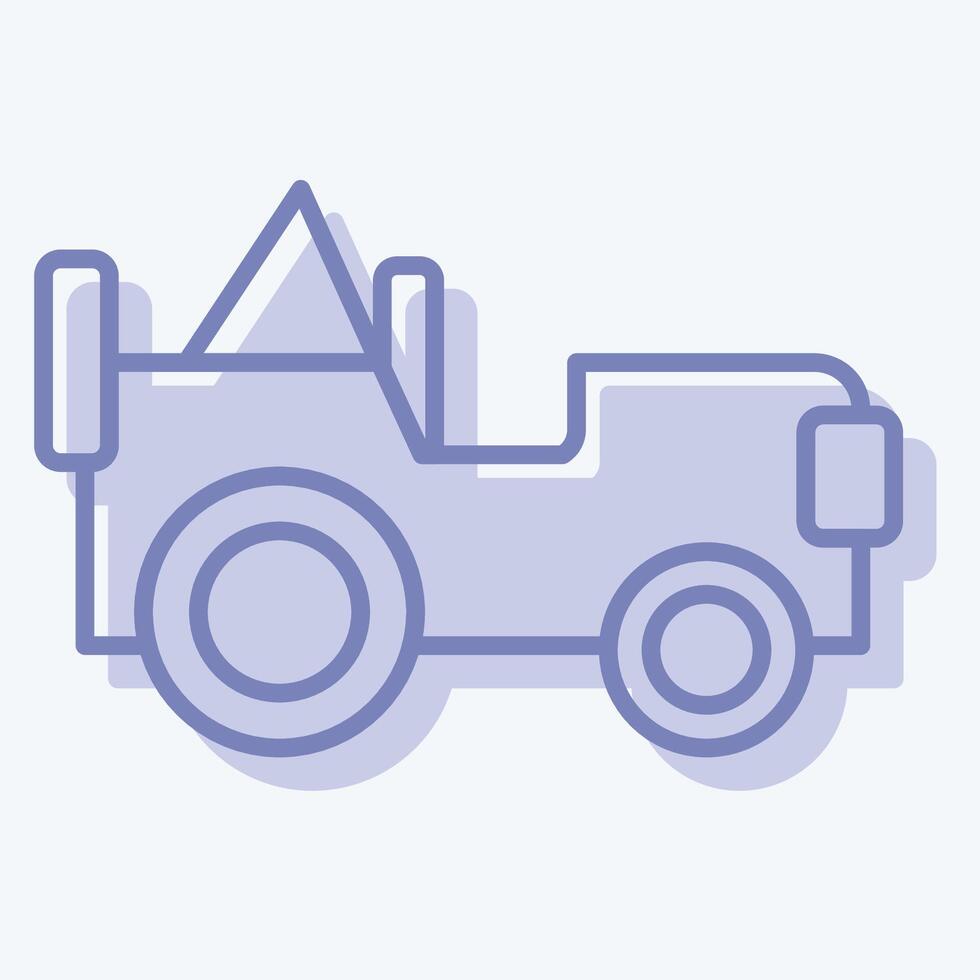icoon leger jeep. verwant naar leger en leger symbool. twee toon stijl. gemakkelijk ontwerp illustratie vector