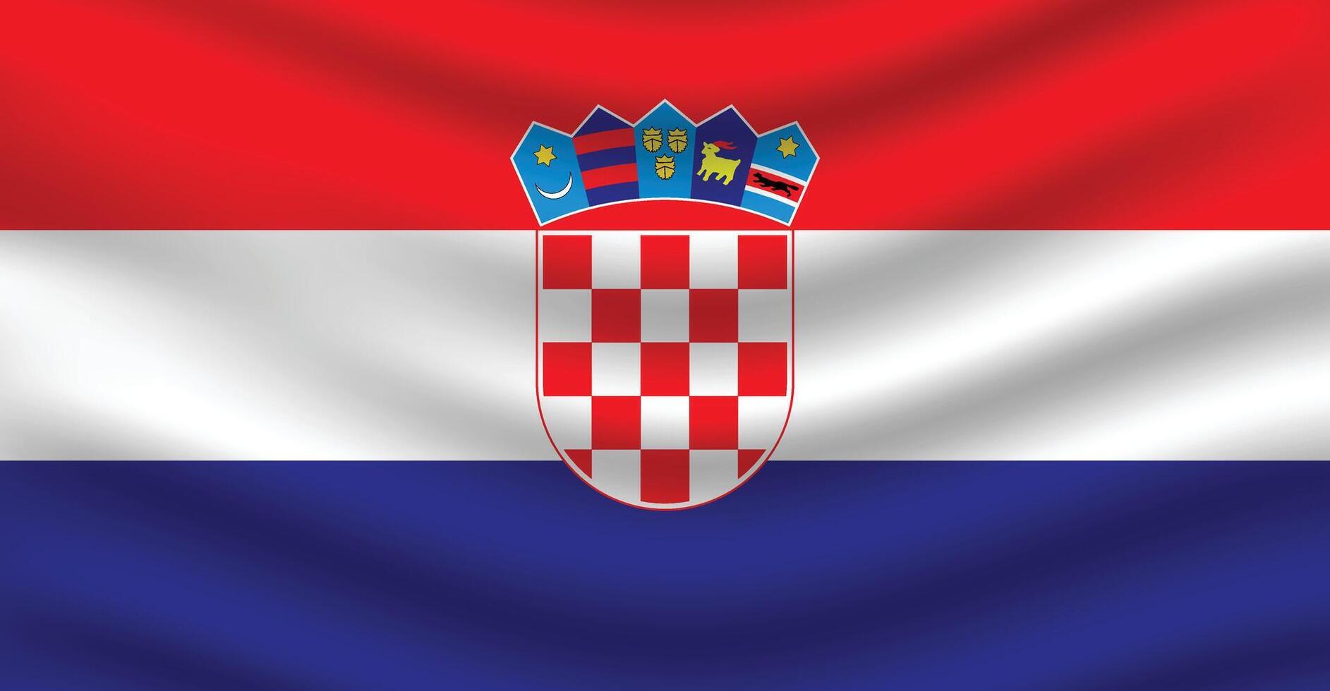 vlak illustratie van Kroatië nationaal vlag. Kroatië vlag ontwerp. Kroatië Golf vlag. vector