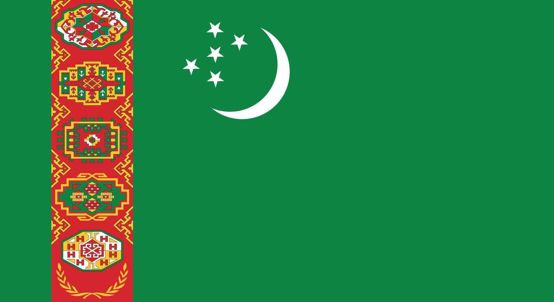 vlak illustratie van de turkmenistan vlag. turkmenistan nationaal vlag ontwerp. vector