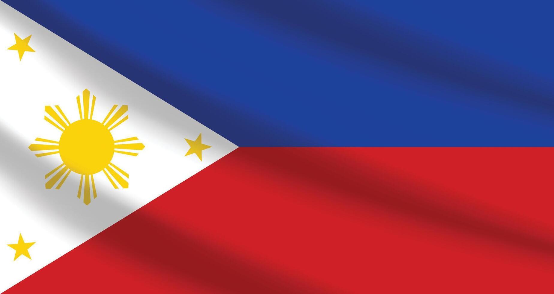 vlak illustratie van de Filippijnen vlag. Filippijnen nationaal vlag ontwerp. Filippijnen Golf vlag. vector