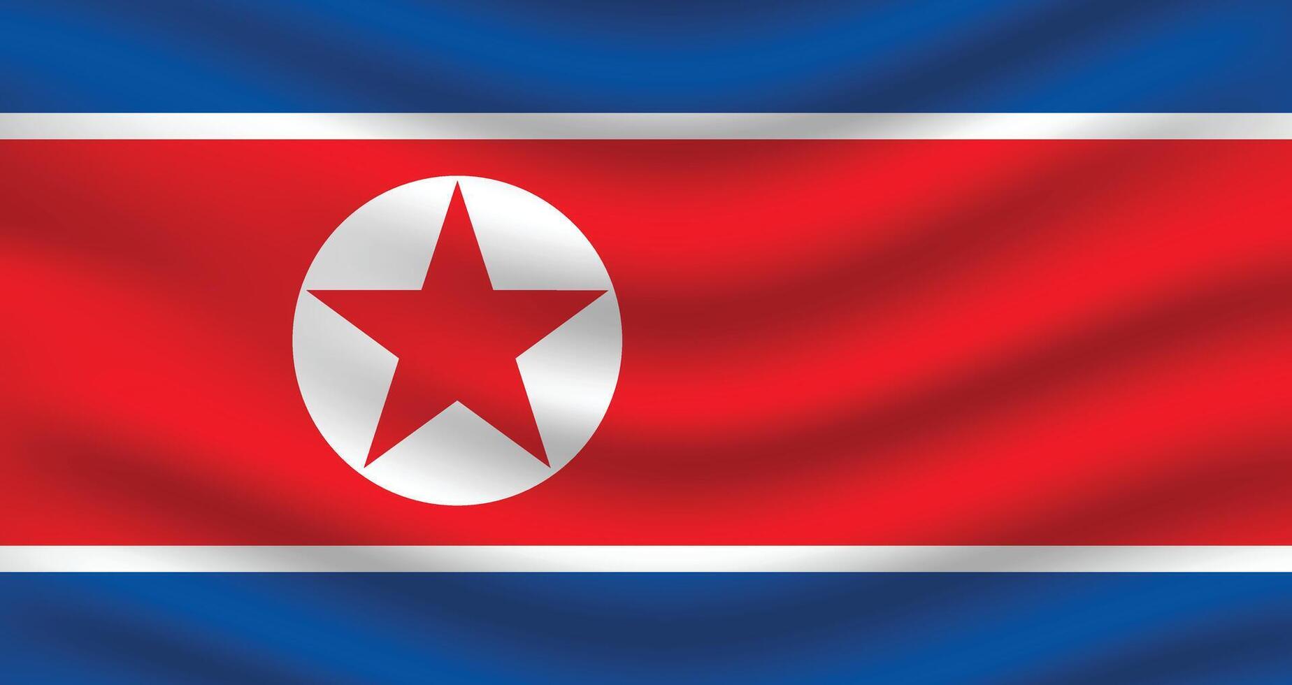 vlak illustratie van de noorden Korea nationaal vlag. noorden Korea vlag ontwerp. noorden Korea Golf vlag. vector