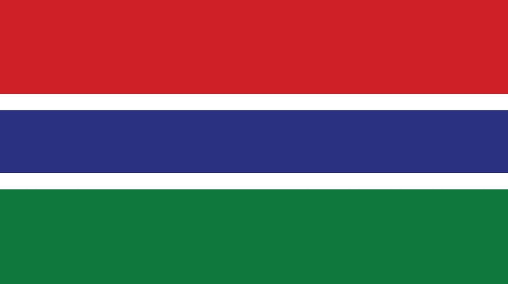 vlak illustratie van Gambia nationaal vlag. Gambia vlag ontwerp. vector