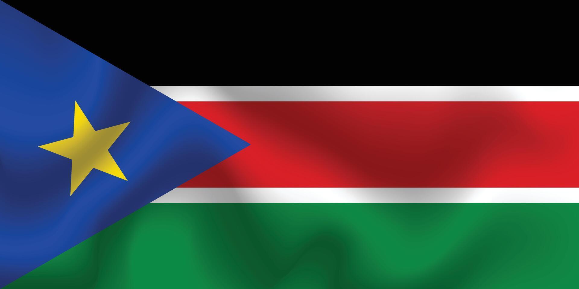 vlak illustratie van zuiden Soedan nationaal vlag. zuiden Soedan vlag ontwerp. zuiden Soedan Golf vlag. vector