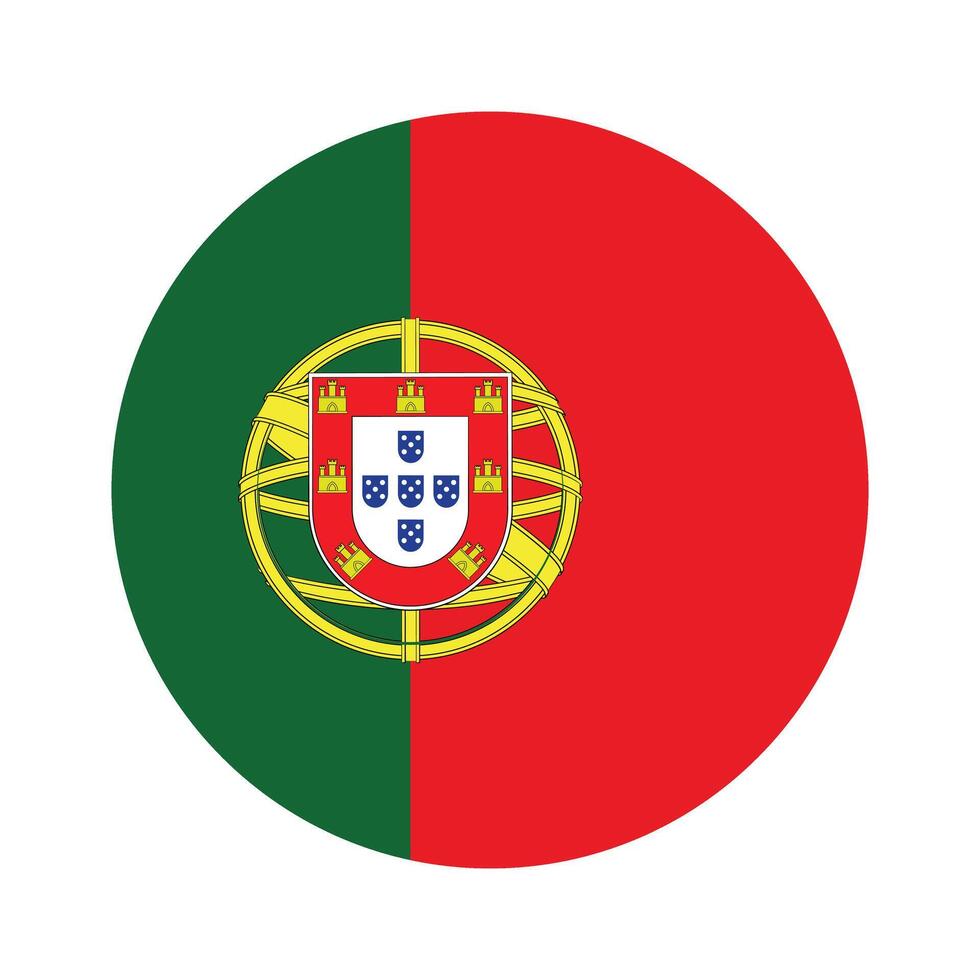 Portugal vlag vector icoon ontwerp. Portugal cirkel vlag. ronde van Portugal vlag.