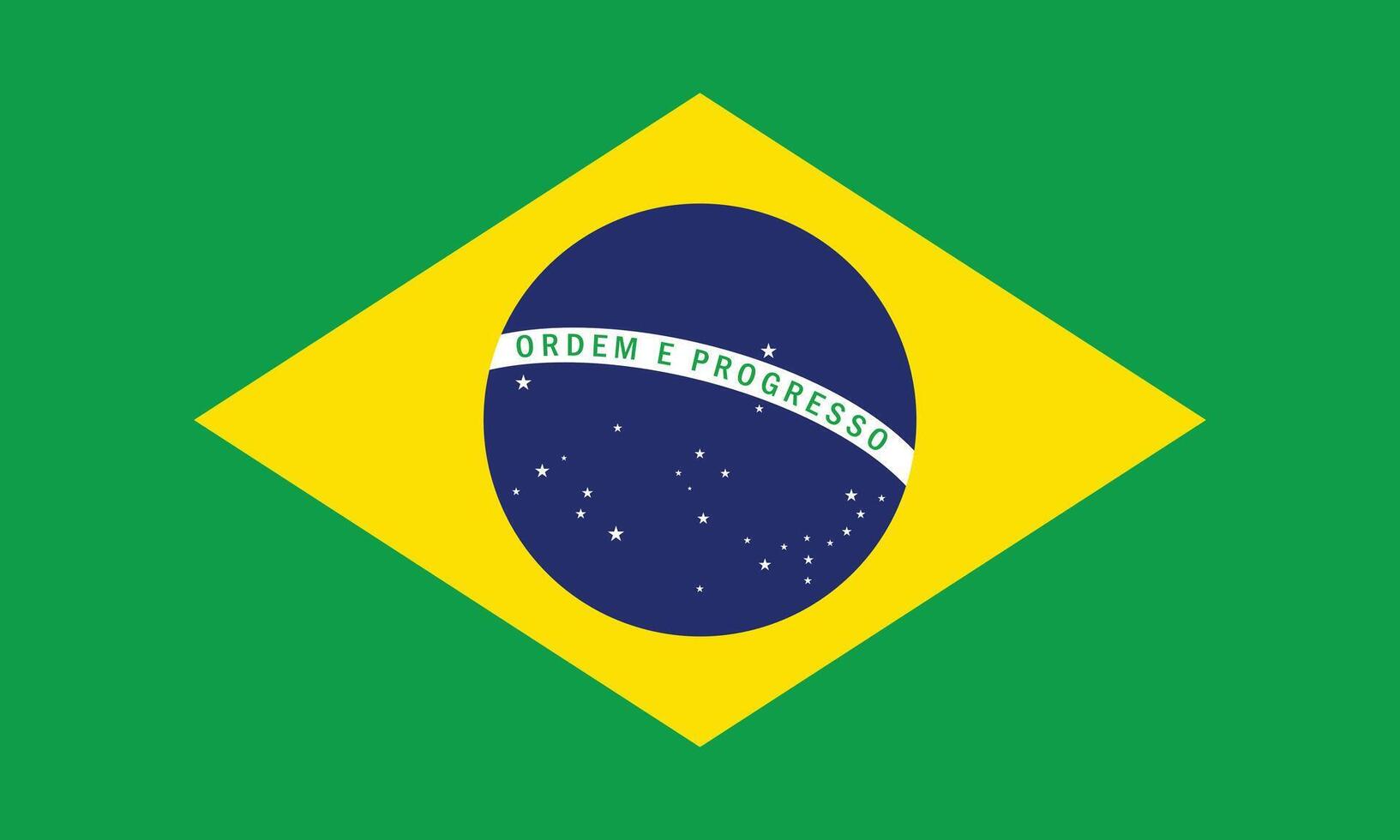 vlak illustratie van Brazilië vlag. Brazilië nationaal vlag ontwerp. vector