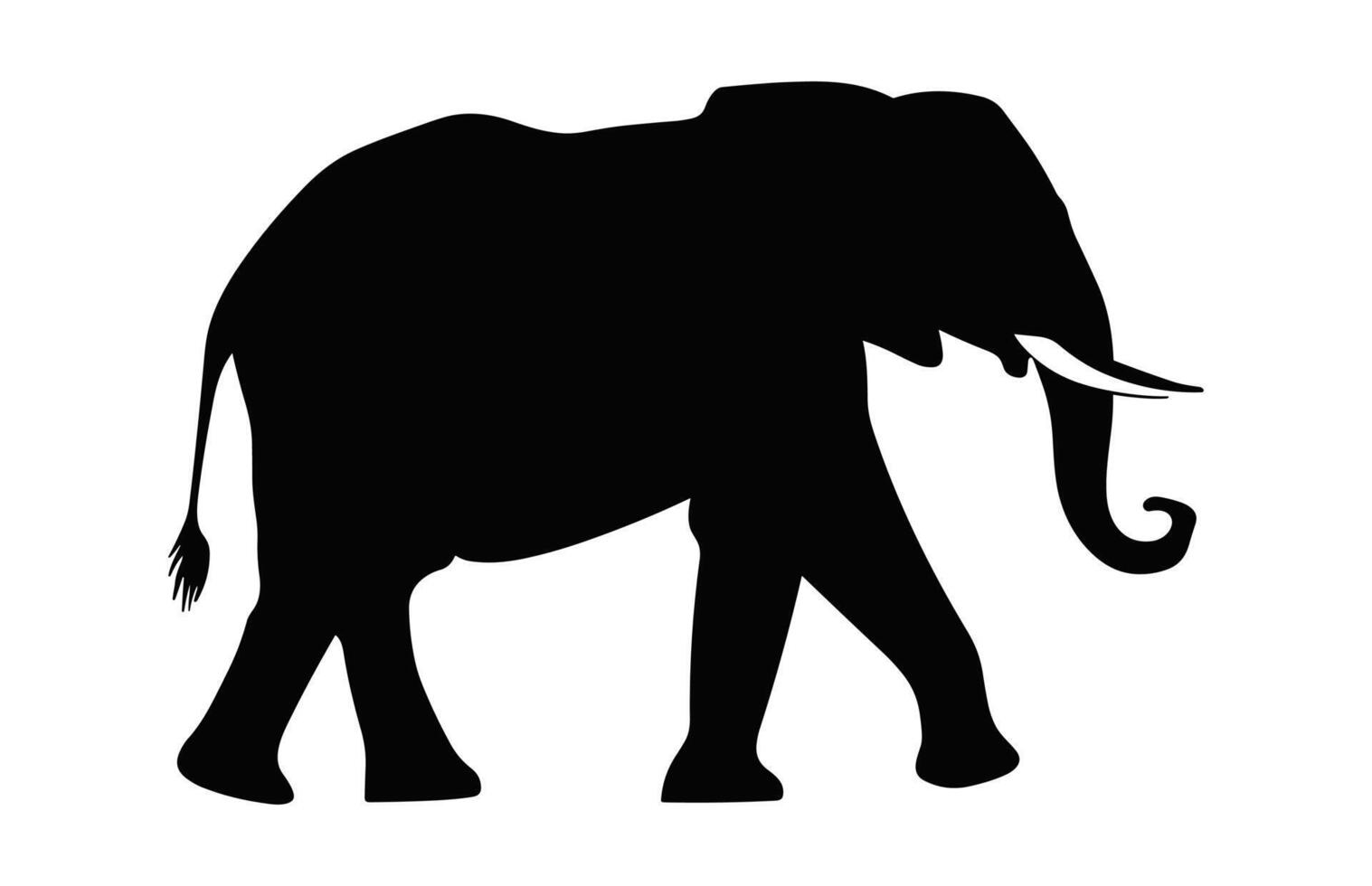 olifant silhouet geïsoleerd Aan een wit achtergrond, Afrikaanse olifant vector zwart clip art