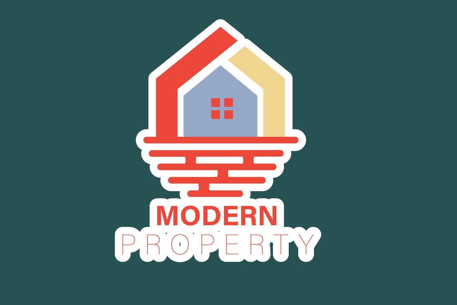 abstract Golf en huis huis sticker logo ontwerp. creatief modern strand eigendom sticker ontwerp icoon. vector