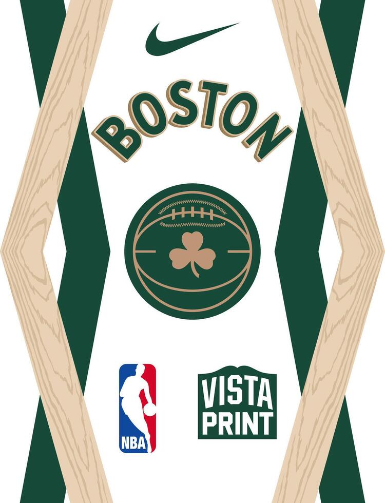 Boston Kelten 2024 basketbal stad editie Jersey ontwerp element vector