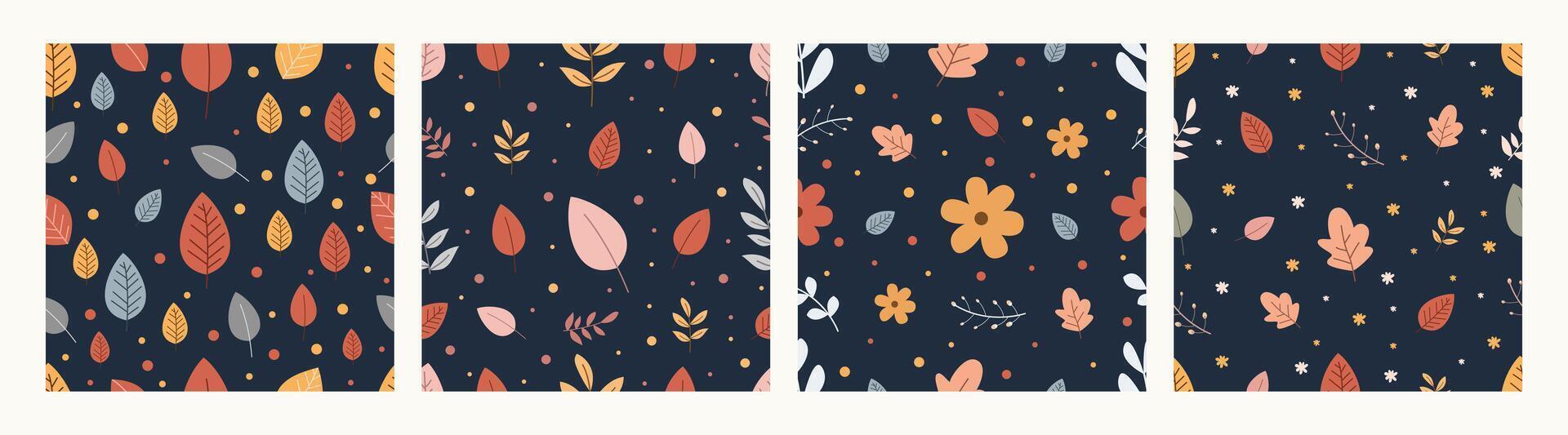 verzameling van patroon herfst bladeren en bloemen thema, ontwerp kan worden voor t-shirts, omhulsel papier, het drukken behoeften vector