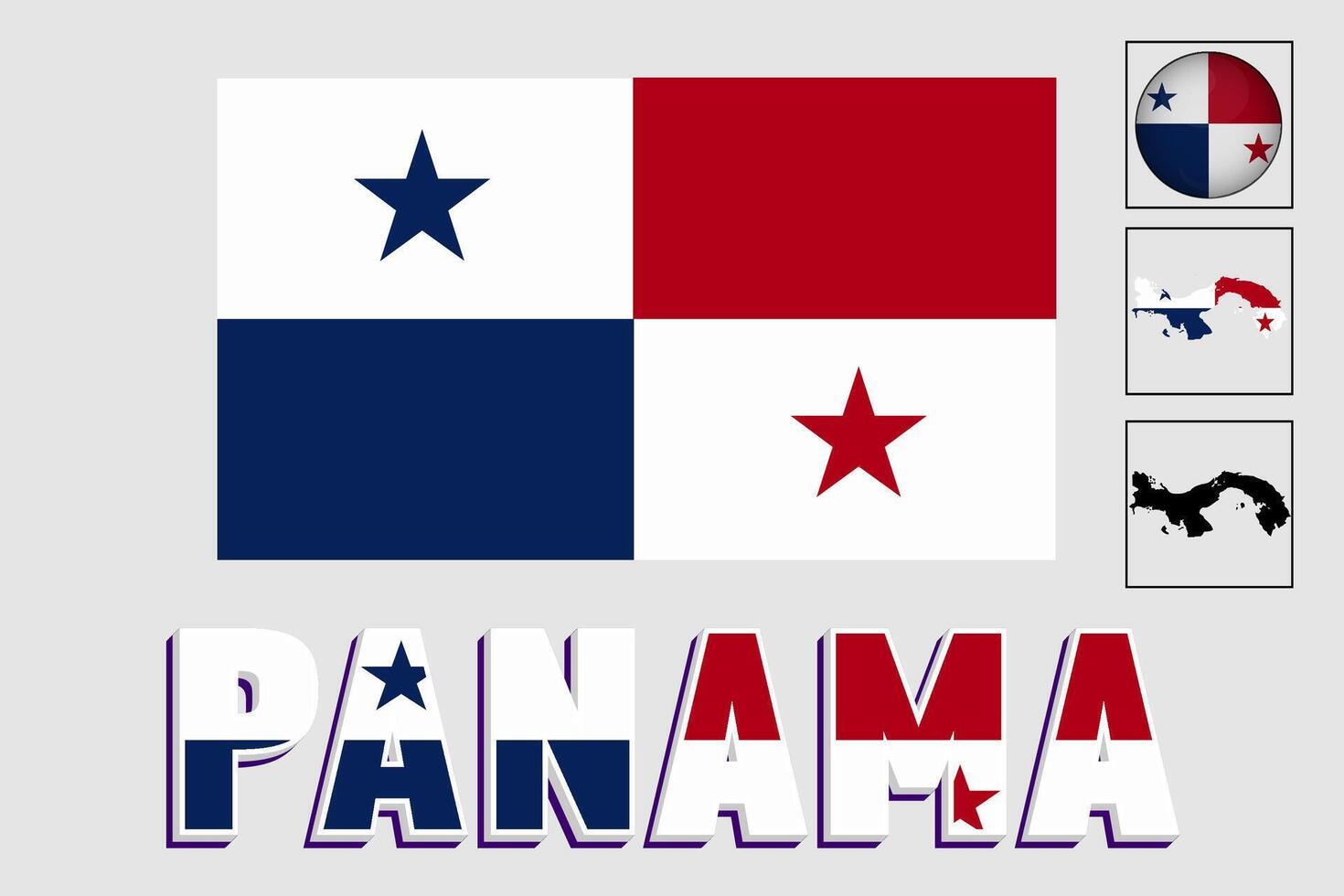 Panama vlag en kaart in een vector grafisch