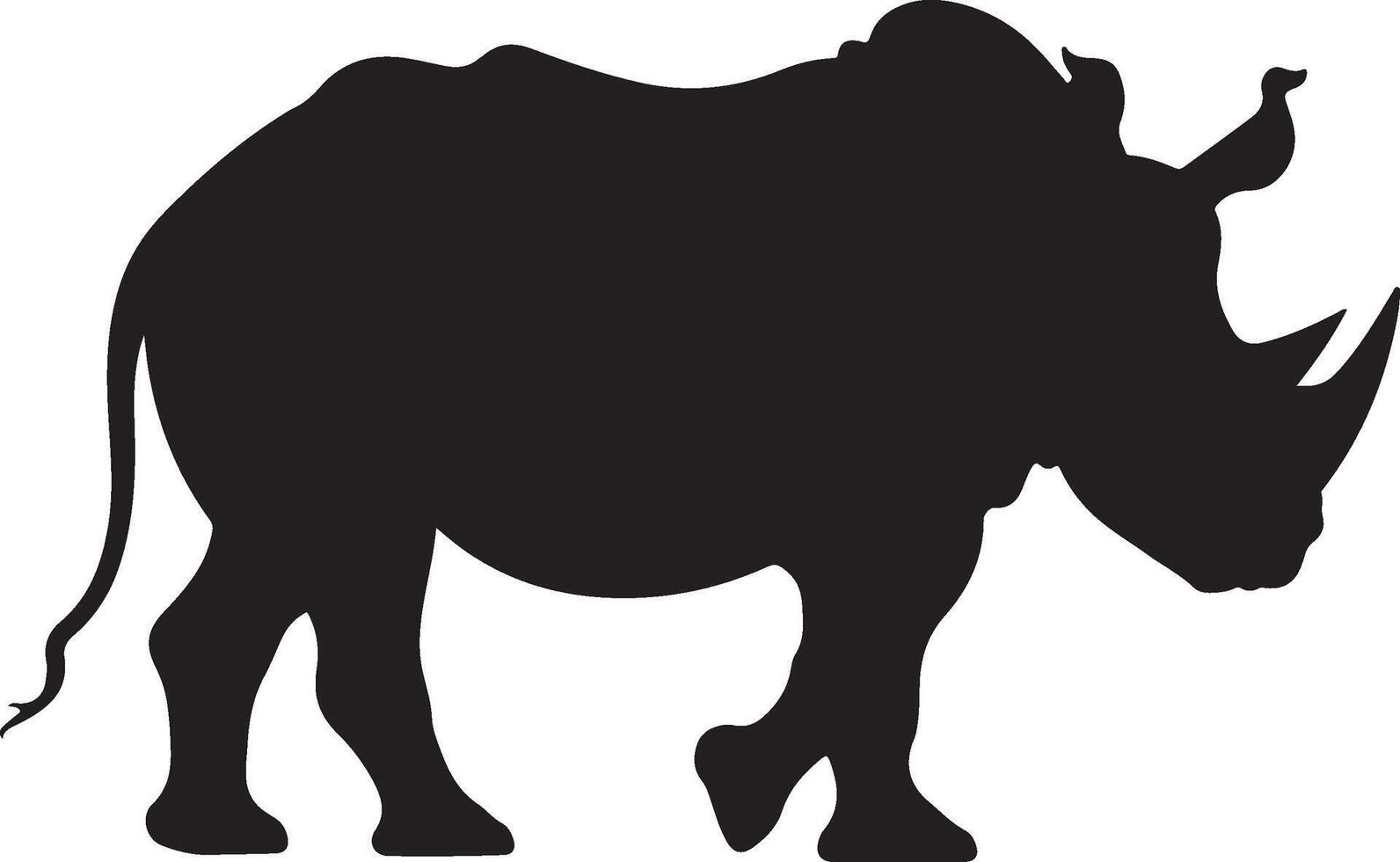 neushoorn silhouet vector illustratie wit achtergrond