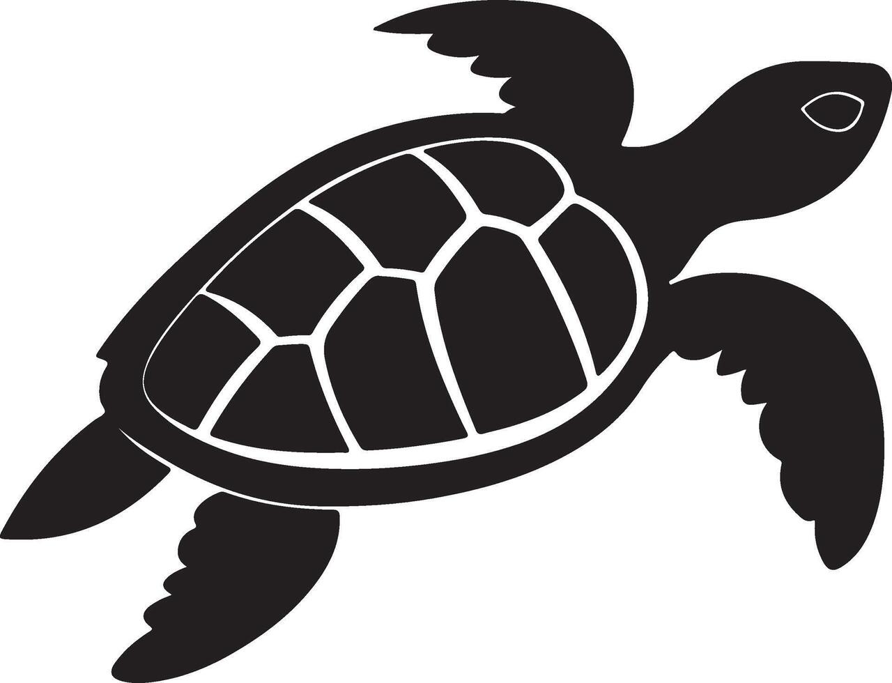 schildpad silhouet vector illustratie wit achtergrond