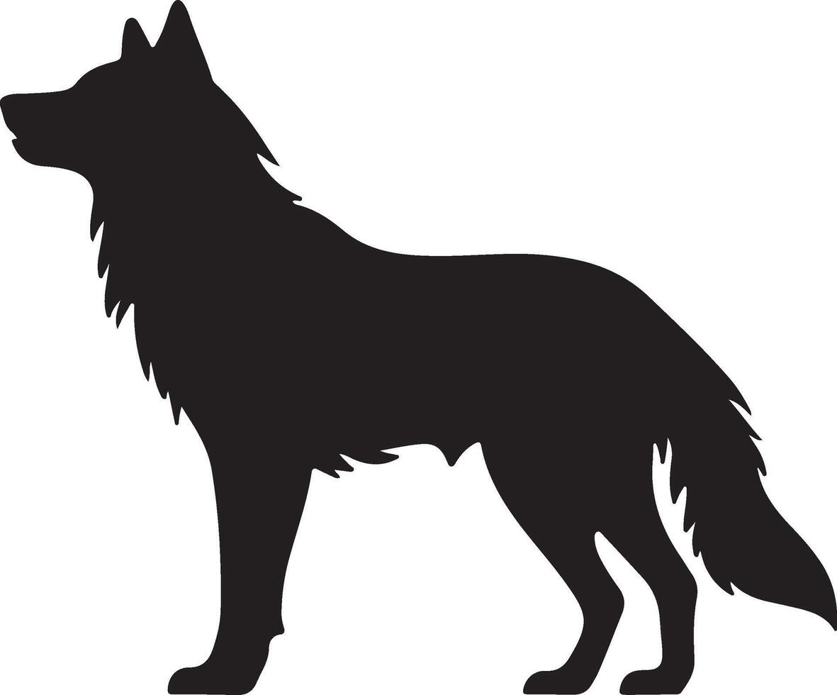 wolf silhouet vector illustratie wit achtergrond