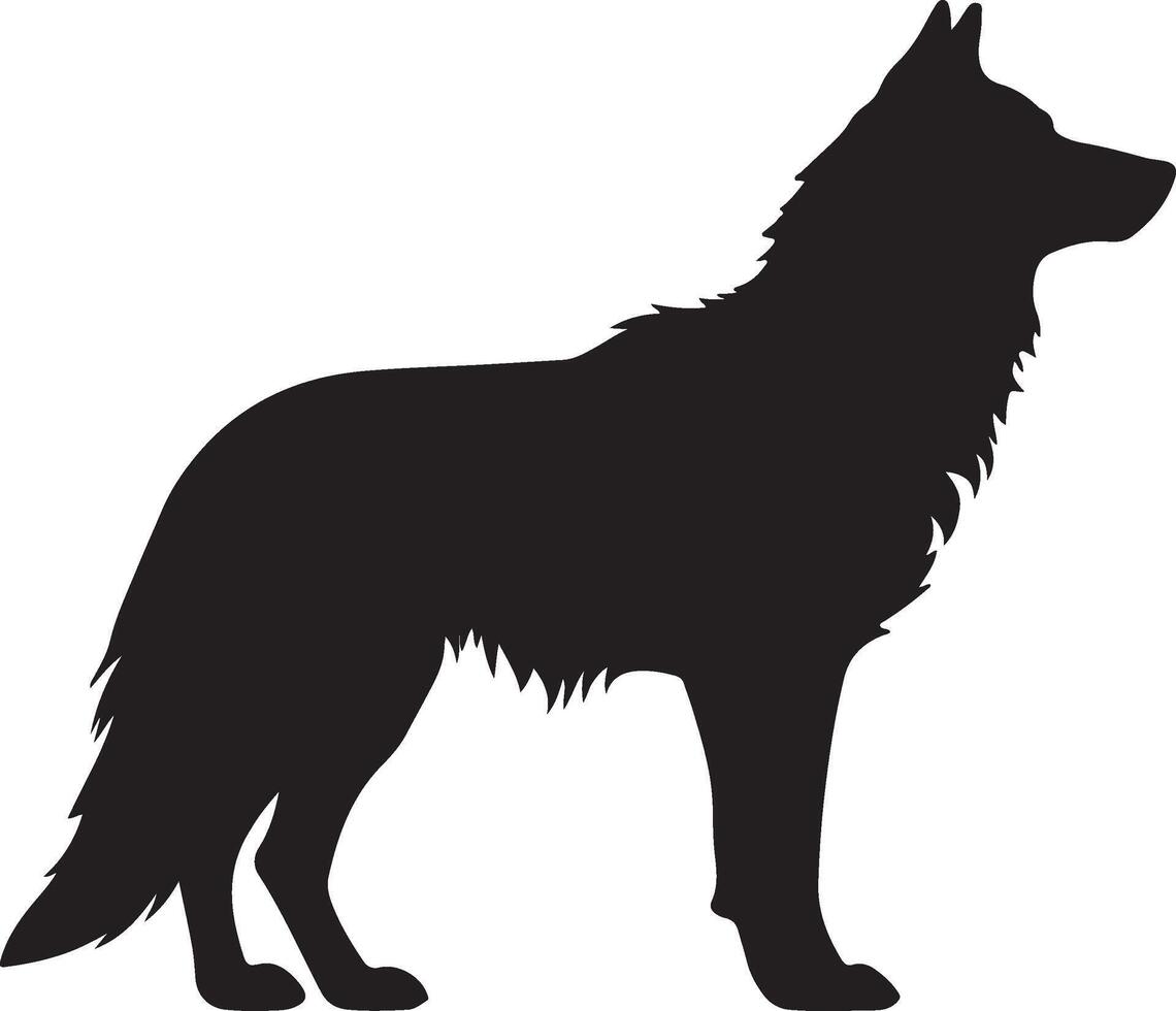 wolf silhouet vector illustratie wit achtergrond