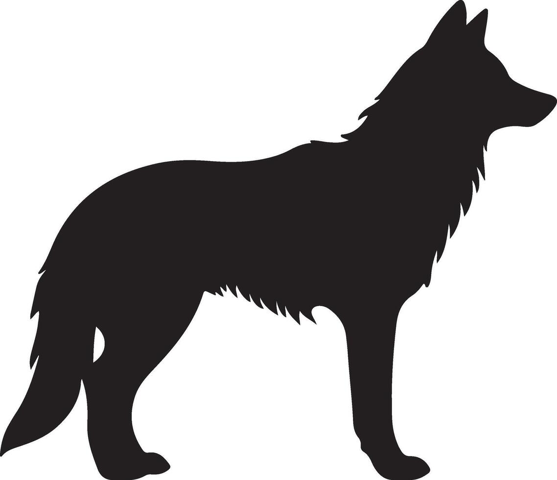 wolf silhouet vector illustratie wit achtergrond