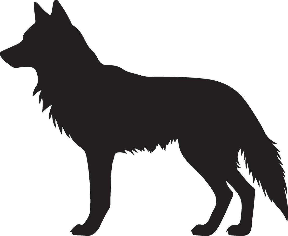 wolf silhouet vector illustratie wit achtergrond