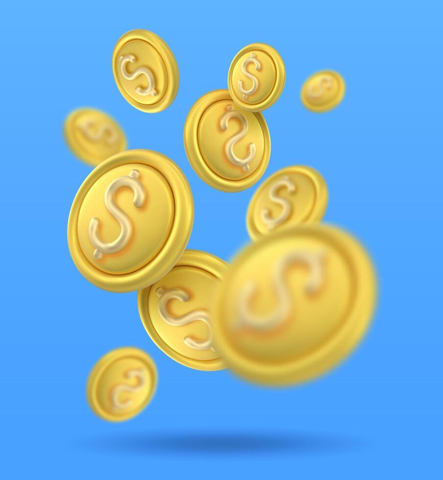 3d token munt pictogrammen vector