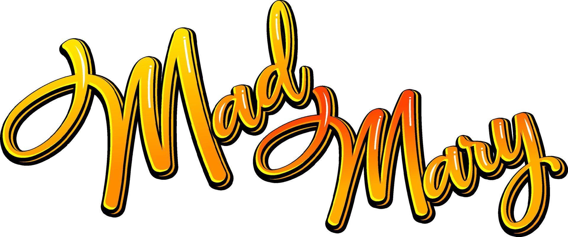 mad mary logo tekstontwerp vector