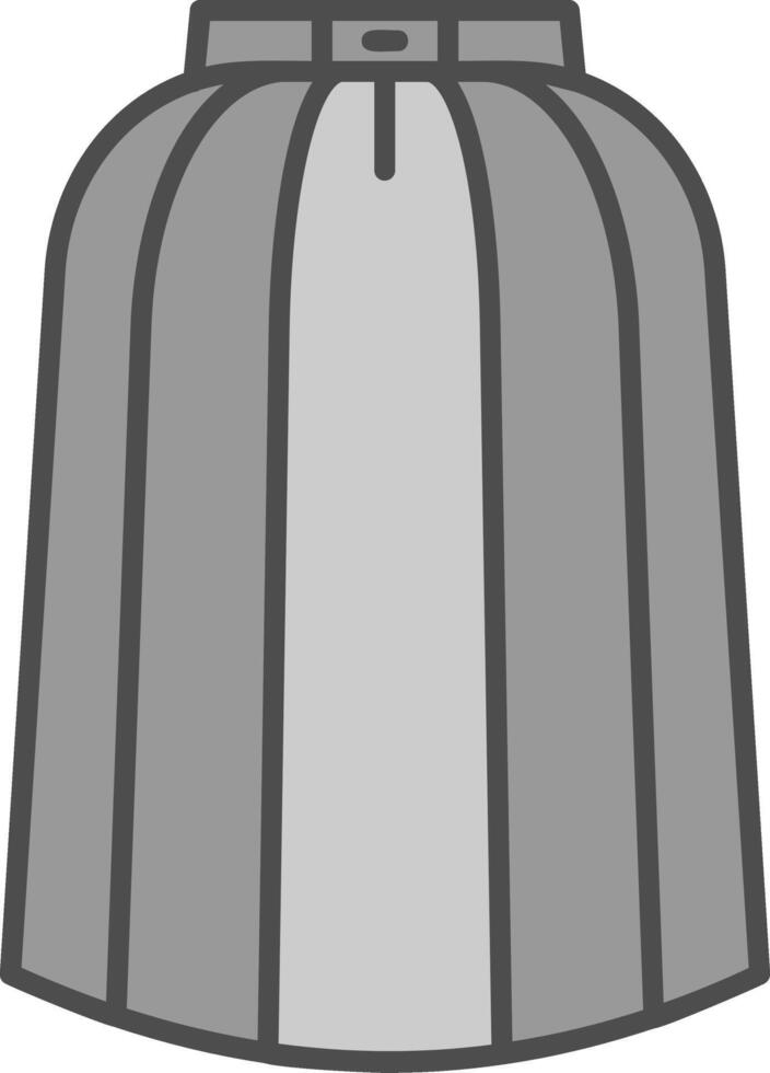 lang rok lijn gevulde grijswaarden icoon vector