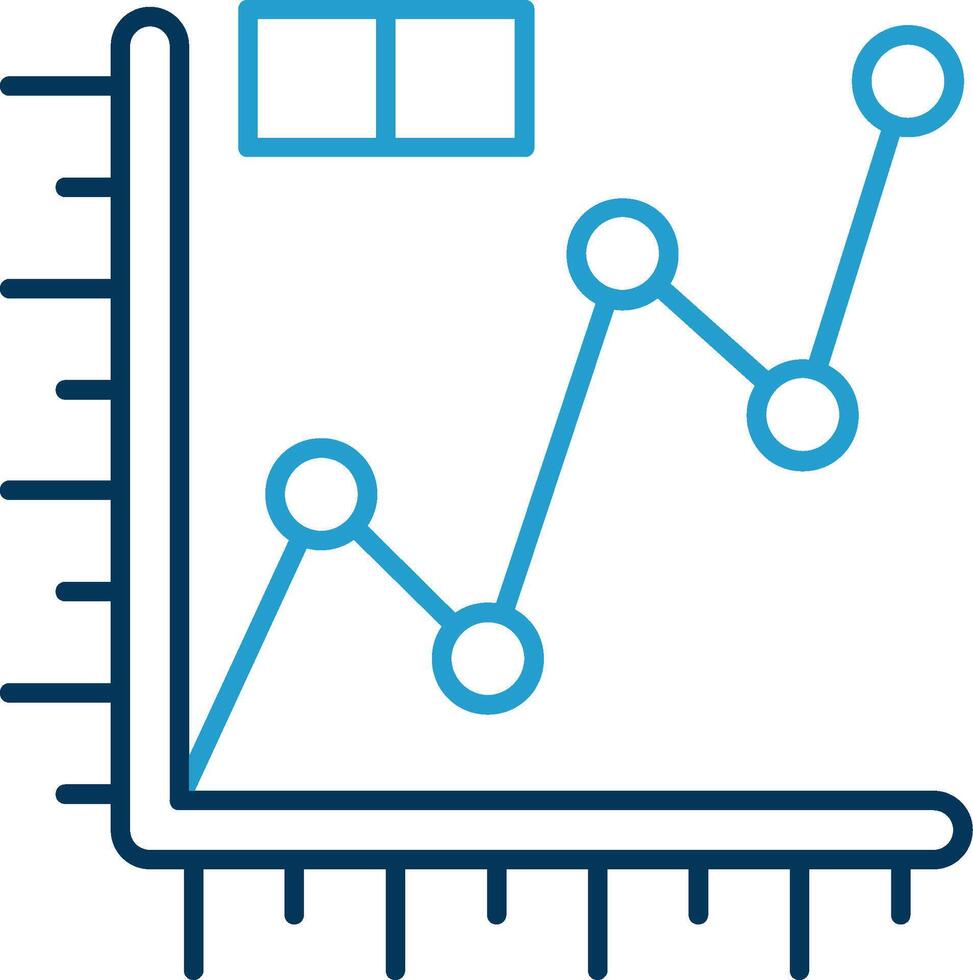 lijn diagram lijn blauw twee kleur icoon vector