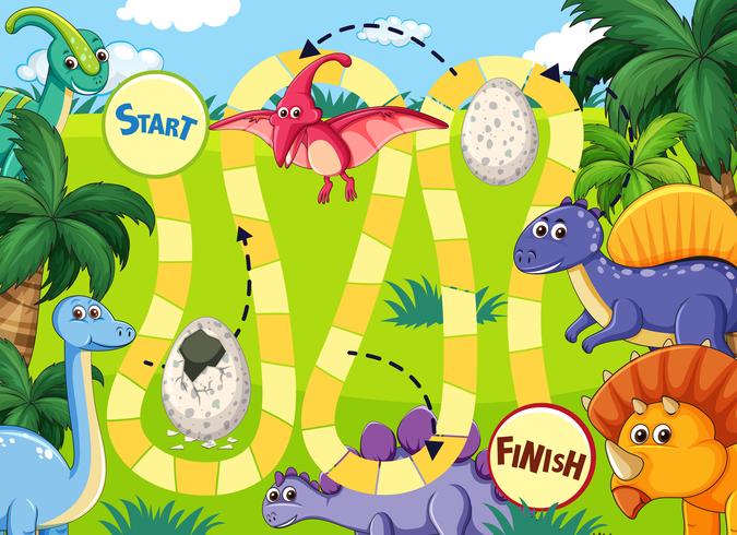 Dinosaurus pad bordspel vector