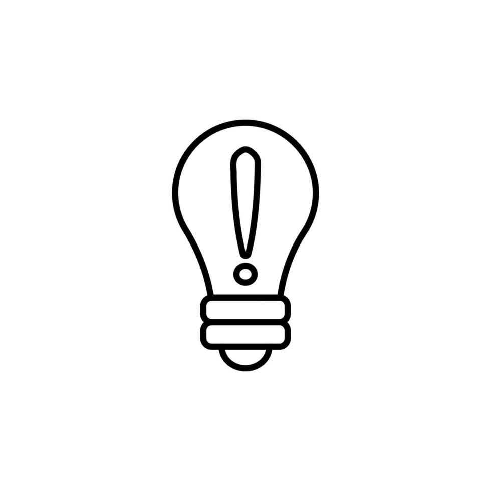 uitroep teken in lamp minimalistisch vector icoon voor web plaatsen. vector illustratie voor web plaatsen, appjes, ontwerp, banners en andere doeleinden