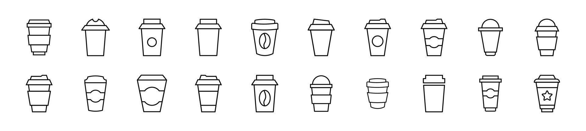 afbeeldingen van koffie. getrokken met dun lijn. bewerkbare hartinfarct. gemakkelijk lineair illustratie voor winkels, winkels, spandoeken, ontwerp vector